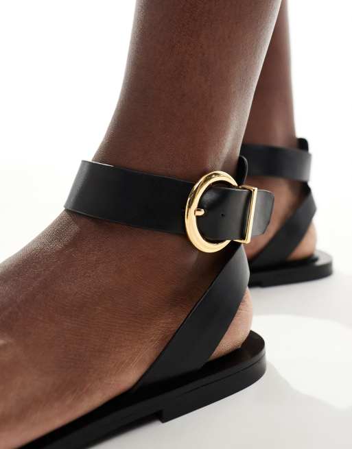 Mango buckle flat sandals store