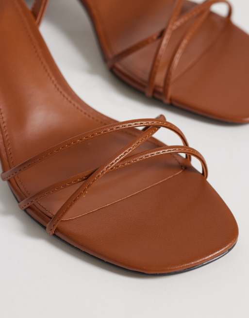 Mango - Sandalen met halfhoge blokhak en bandjes in bruin, 2 van 4