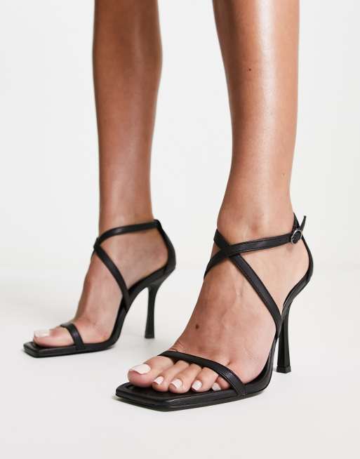 Mango Sandales talon et brides crois es Noir ASOS