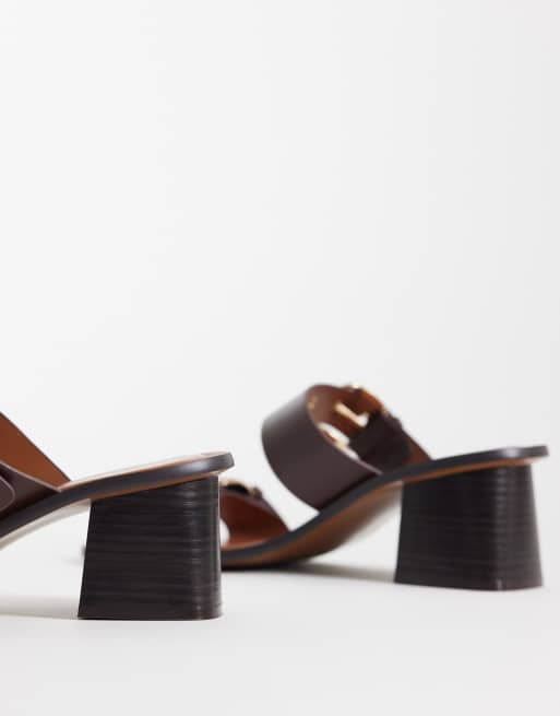 Mango - Sandales à talon et détails boucles - Marron, 3 de 4