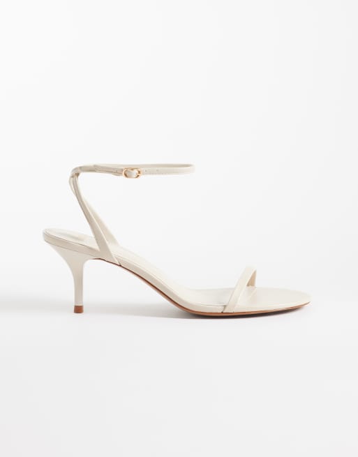 Mango - Sandales à talon minimalistes avec bride de cheville - Blanc