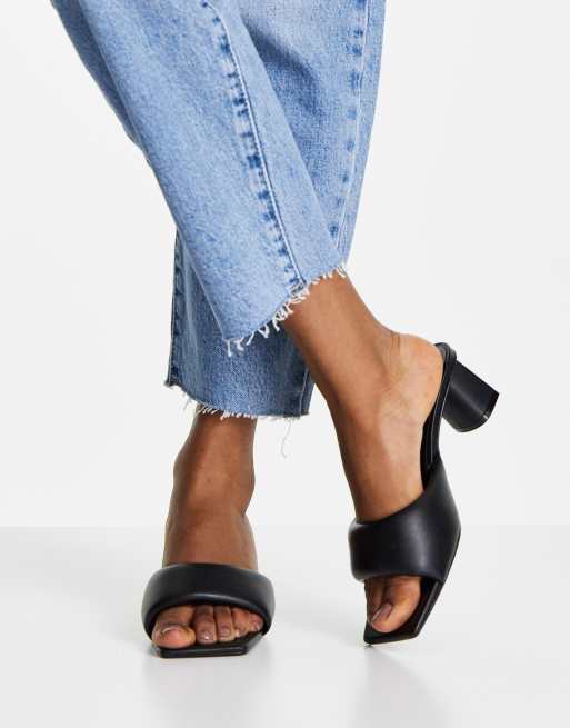 Mango - Sandales matelassées à talon style mules - Noir, 2 de 4