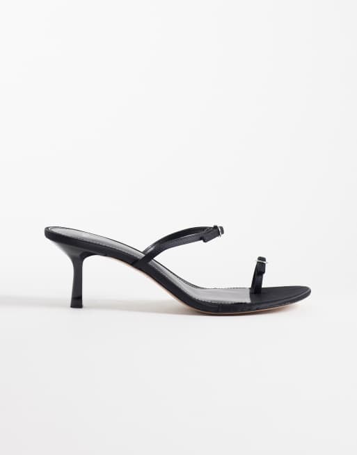 Mango - Sandales minimalistes à talon et boucles - Noir