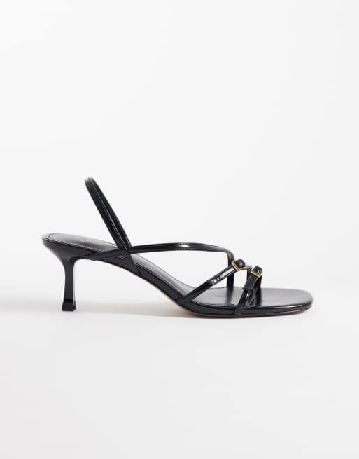 Mango - Sandales minimalistes à talon et boucles - Noir