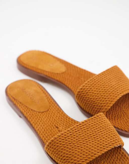 Mango - Sandales plates style mules en corde - Taupe, 3 de 4
