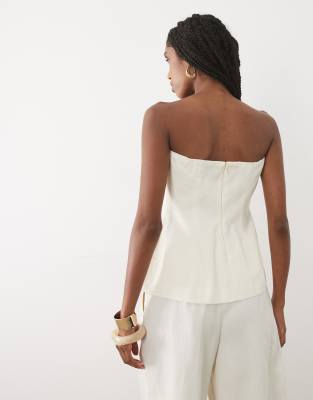 Mango Sansa Off Shoulder Structured Top In Neutral