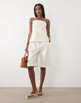 Mango Sansa Tailored Bermuda Shorts In White