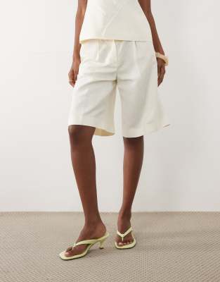 Mango Sansa Tailored Bermuda Shorts In White