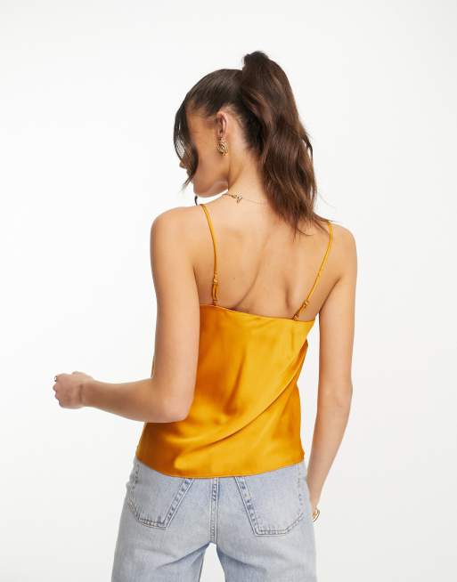 Mango satin cami in orange, 2 of 4
