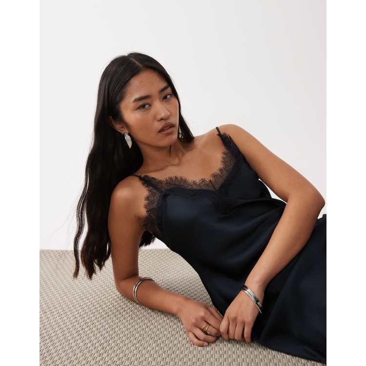 old navy women's lace-trim satin midi dress reviews Lace-Trim Satin Midi Dress