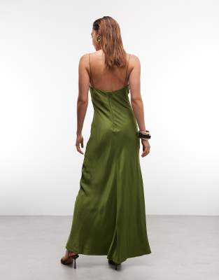 satin dress mango Asymmetrical satin dress - Women