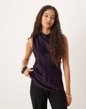 Mango round neck short sleeve knitted top in white