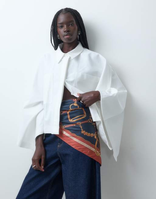 Mango satin med tørklædeprint i nautisk print, 4 af 5