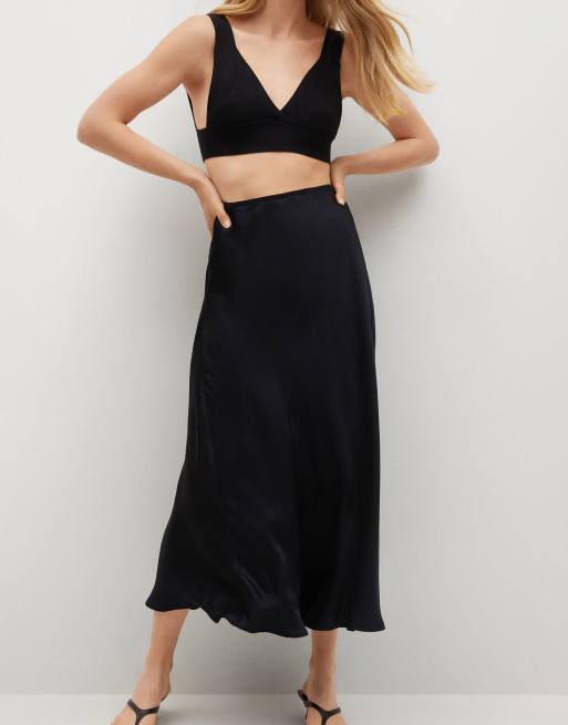 Satin midi skirt clearance mango