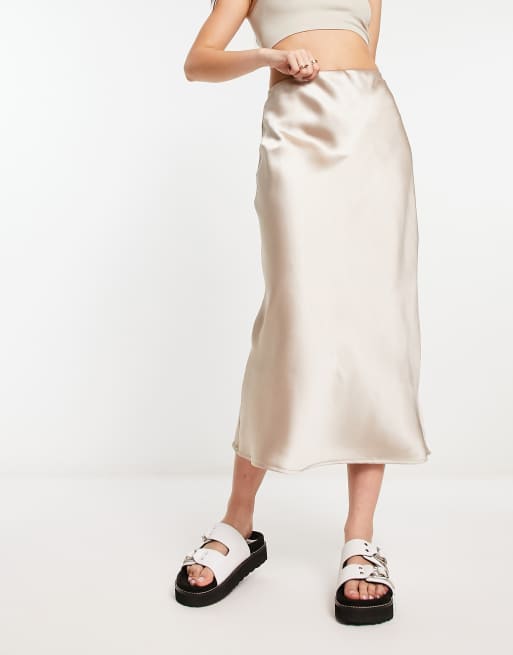 Satin midi skirt outlet champagne