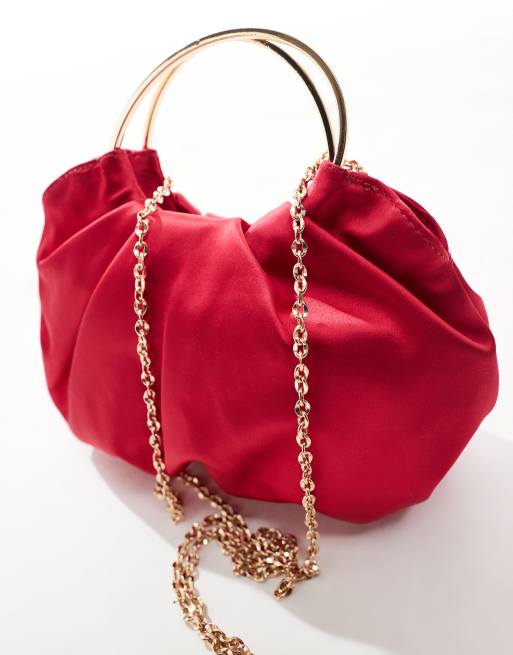 Mango – Satin-Tasche in Rosa mit silbernen Henkeln ASOS