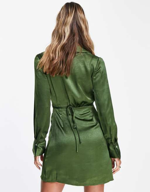 Mango green best sale wrap dress