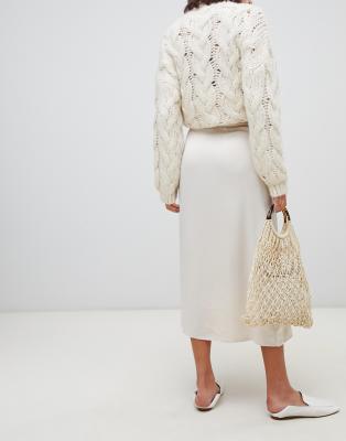 mango midi satin skirt