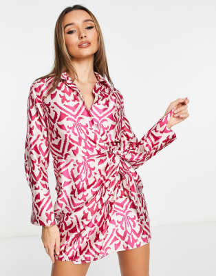 Mango pink hotsell leopard print dress