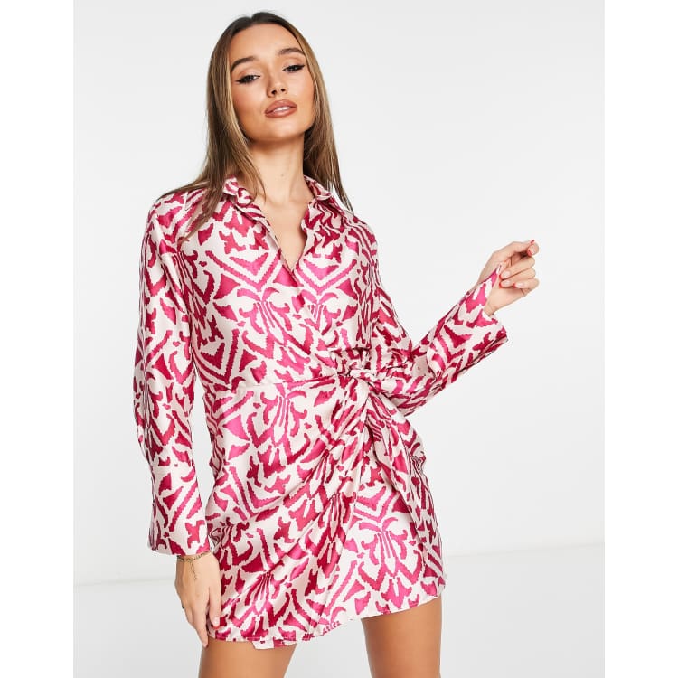 Mango print cheap wrap dress