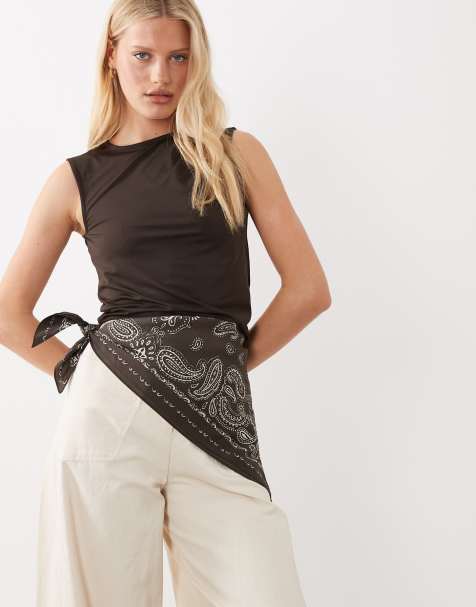 Mango scarf in brown bandana print - view 1