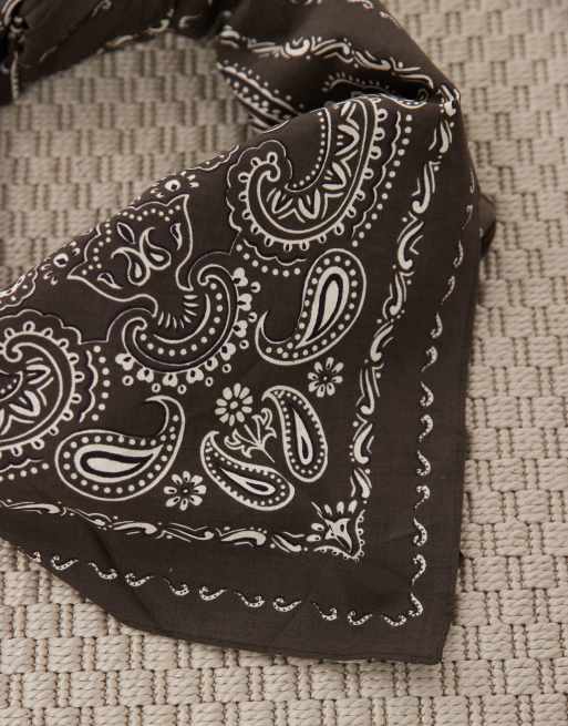 Mango scarf in brown bandana print, 3 of 3