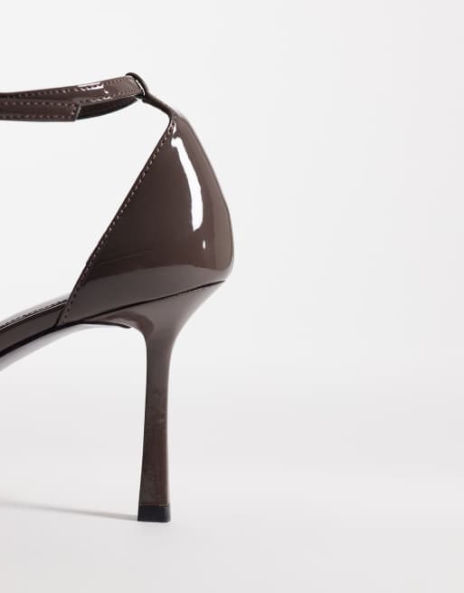 Mango - Scarpe a punta color moka con cinturino alla caviglia, 3 di 4