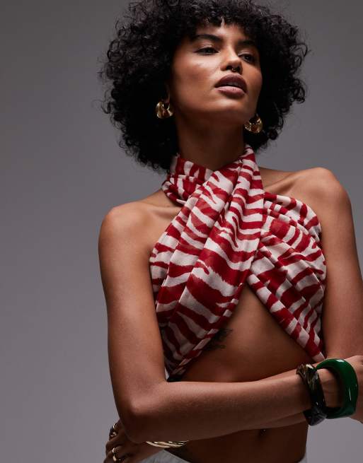 Mango – Schal in Rot mit Zebraprint