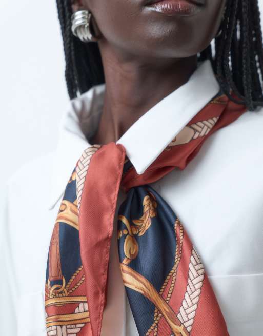 Mango Schal mit Satin-Optik im maritimen Muster, 3 von 5