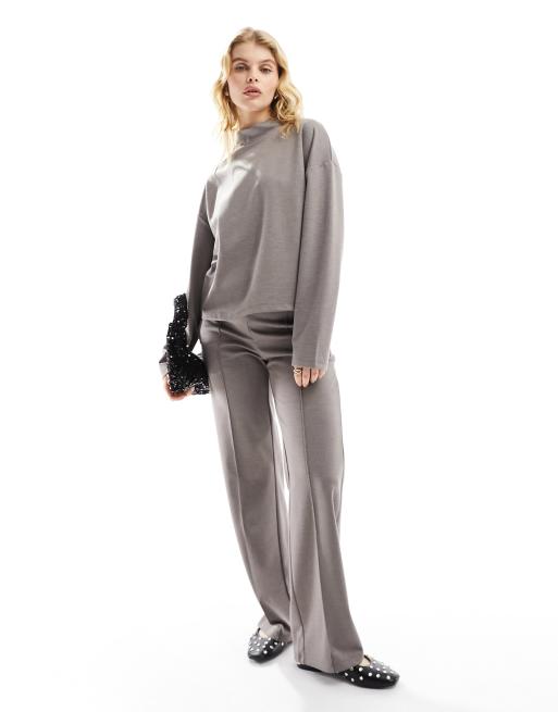 Mango – Schlichtes Sweatshirt in Taupe, Kombiteil