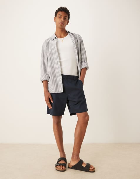 Mango – Schmal geschnittene Shorts in Marineblau - view 1