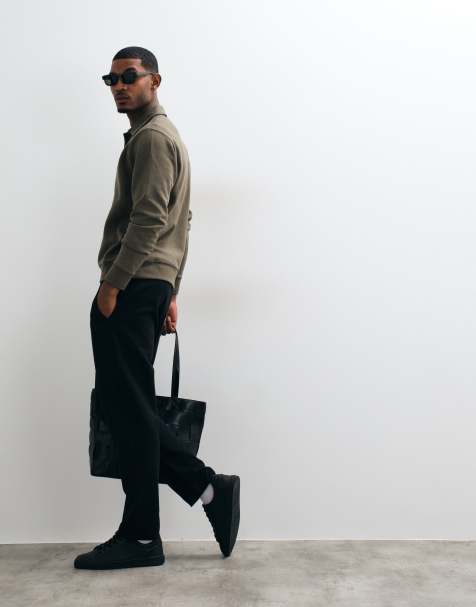 Mango schmal geschnittener Jogger in Schwarz - view 1