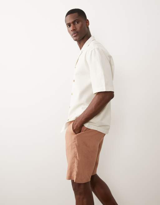 Mango – Schmale Shorts aus 100% Leinen in Lachsrosa, 4 von 5