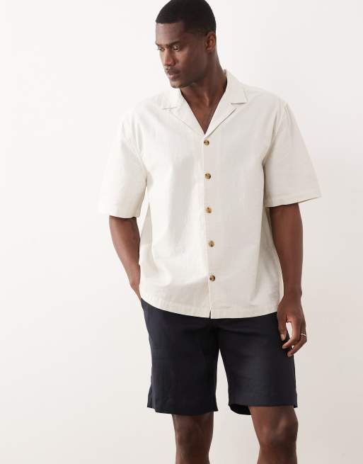 Mango – Schmale Shorts aus 100%Leinen in Marineblau, 2 von 5