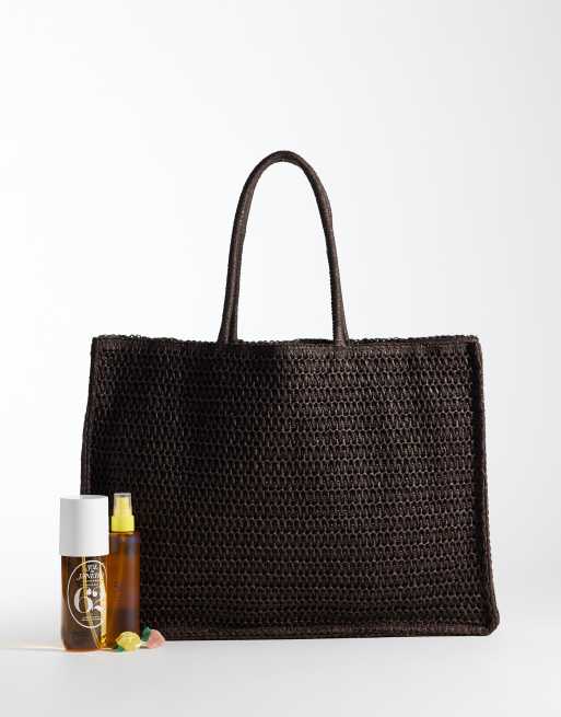 Mango – Schultertasche aus Webstoff in Braun, 2 von 4