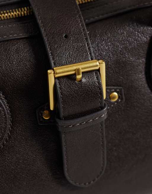 Mango Schultertasche mit Schnallendetail in Schokobraun, 3 von 4