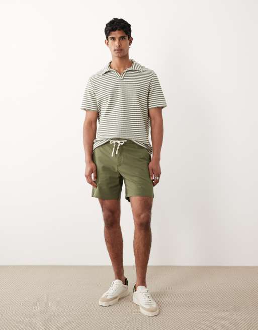 Mango – Ściągane na sznurek szorty z mieszanki bawełny w kolorze khaki, 2 z 5