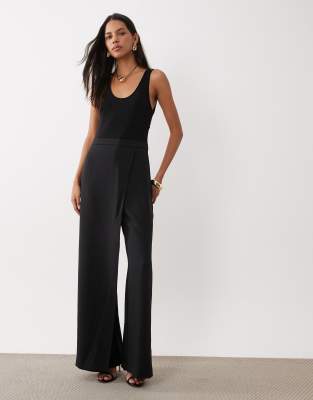 Mango Scoop Neck Sleeveless Jumpsuit In Black