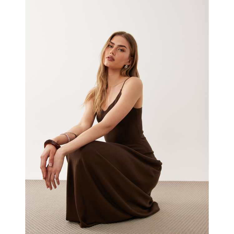 strappy drop waist maxi dress Women's Lemon Linen Look Dropped Waist Strappy Maxi Dress