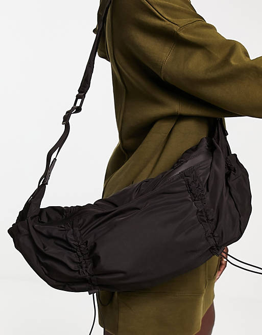 Mango scrunched shoulder bag in black | ASOS