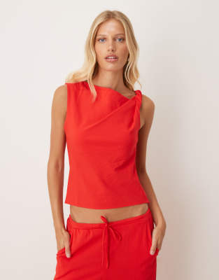 Mango Sculpt Twist Shoulder Tank Top