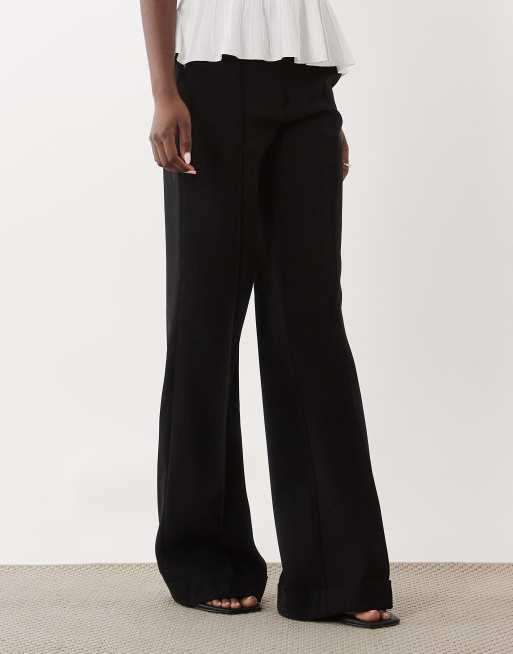 Mango seam front flared pants in black, 2 of 5
