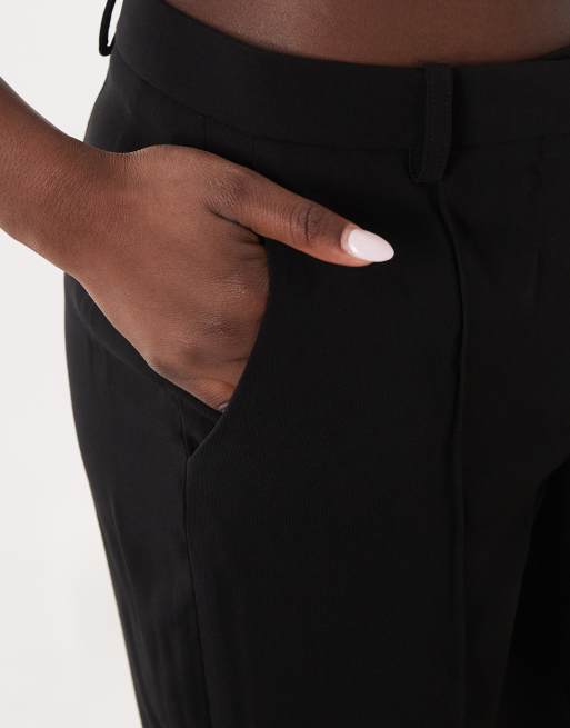 Mango seam front flared pants in black, 3 of 5