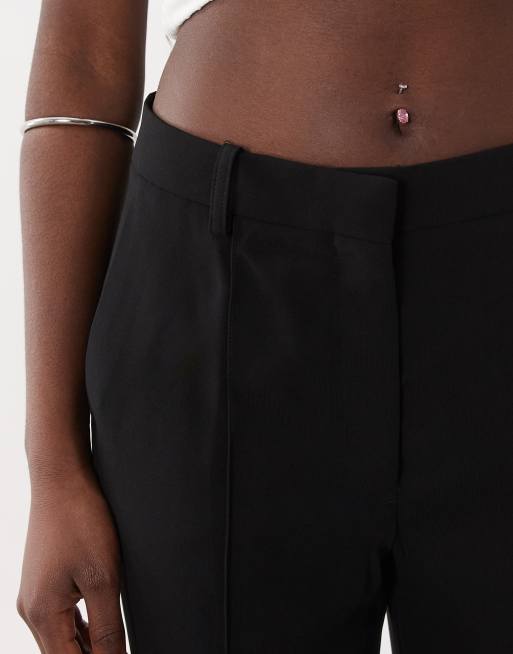 Mango seam front flared pants in black, 4 of 5