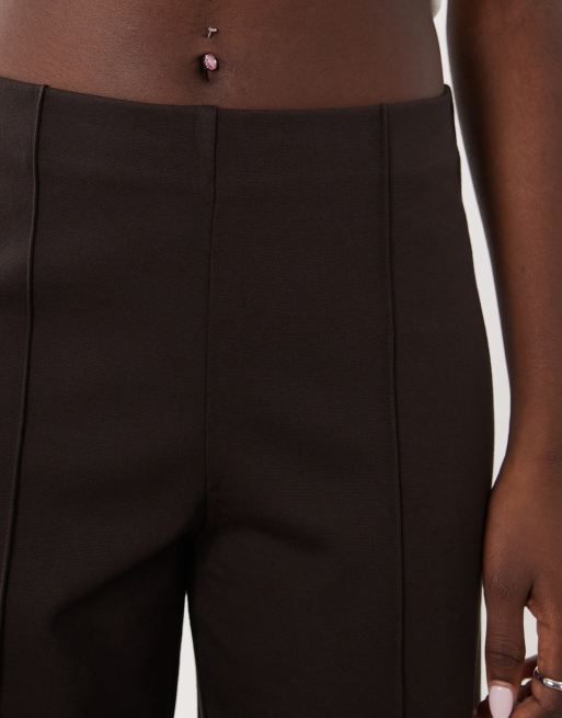 Mango seam front straight trouser in brown, 4 of 5