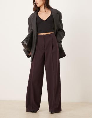 Mango Seam Front Tailored Pants In Red