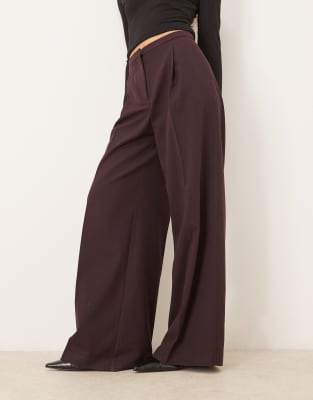 Mango Seam Front Tailored Pants In Red