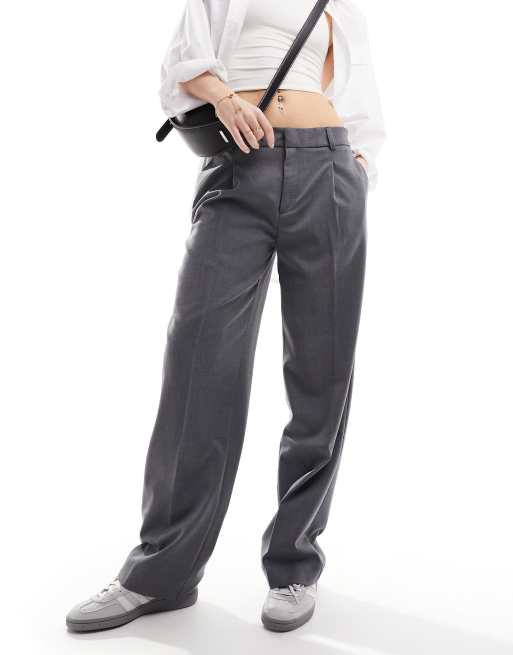 Mango seam front tailored pants in gray