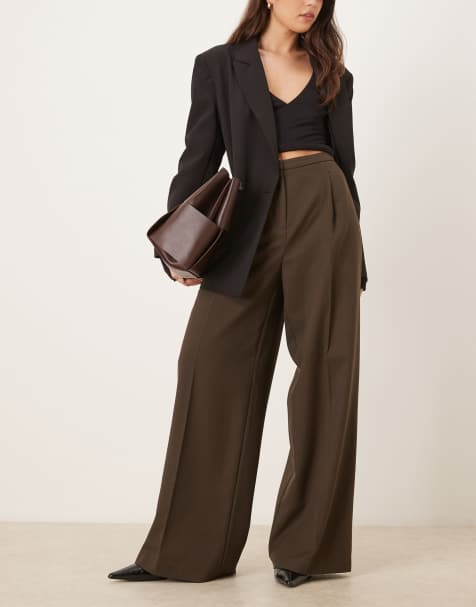 Mango seam front tailored trouser in khaki - view 1
