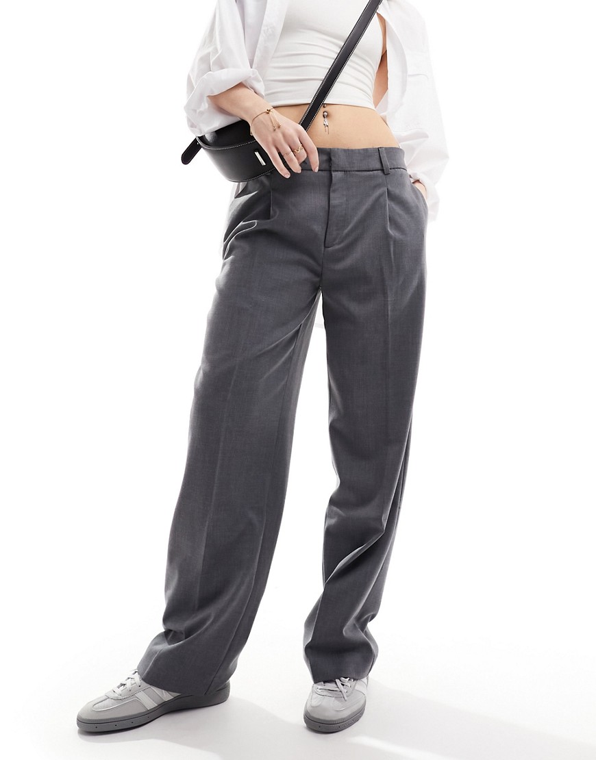 Mango seam front tailored trousers in grey
